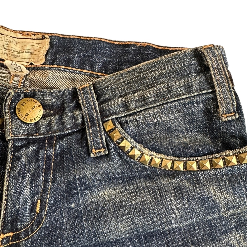 Current‎ Elliott Skinny Jeans Blue Studded Pocket Low Rise Made in USA NWT Sz 24